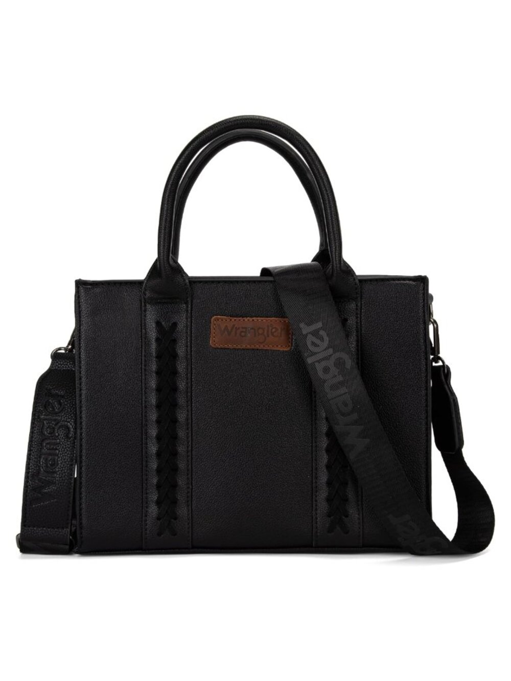 Wrangler Faux Leather Satchel Tote with Whipstitch Western Flair